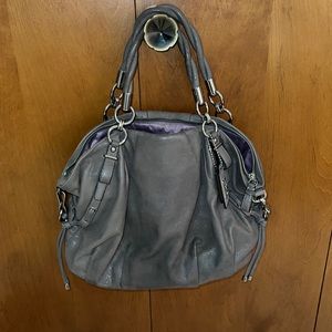 Coach grey suede purse